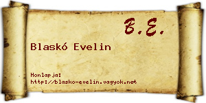 Blaskó Evelin névjegykártya
