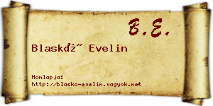 Blaskó Evelin névjegykártya